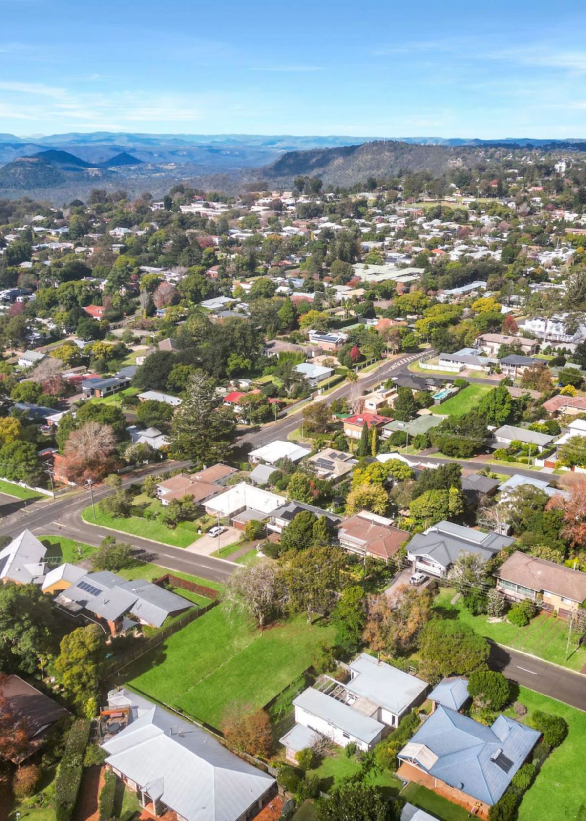 Aerial view of an Australian regional suburb used to explain rentvesting