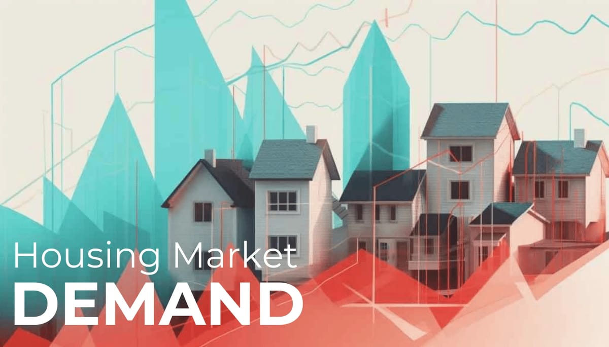 Housing market demand graph with houses