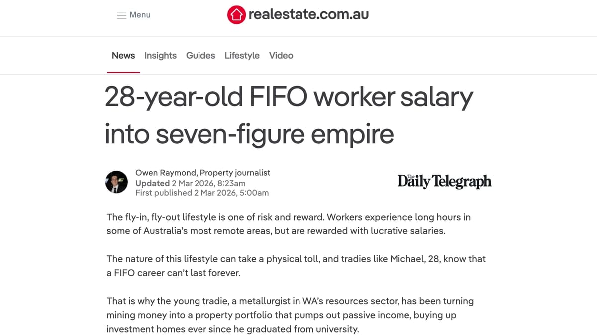 28-year-old FIFO worker salary into seven-figure empire.