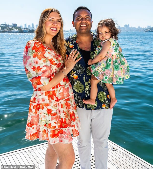 Arjun Paliwal with his family, pictured in the Daily Mail feature