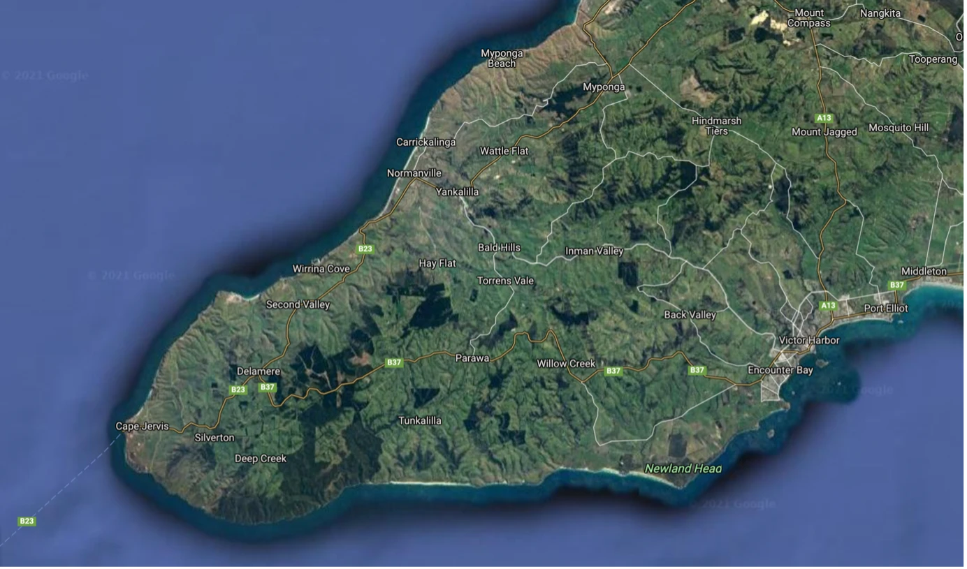 Satellite map illustrating an SA3 within its surrounding regional market
