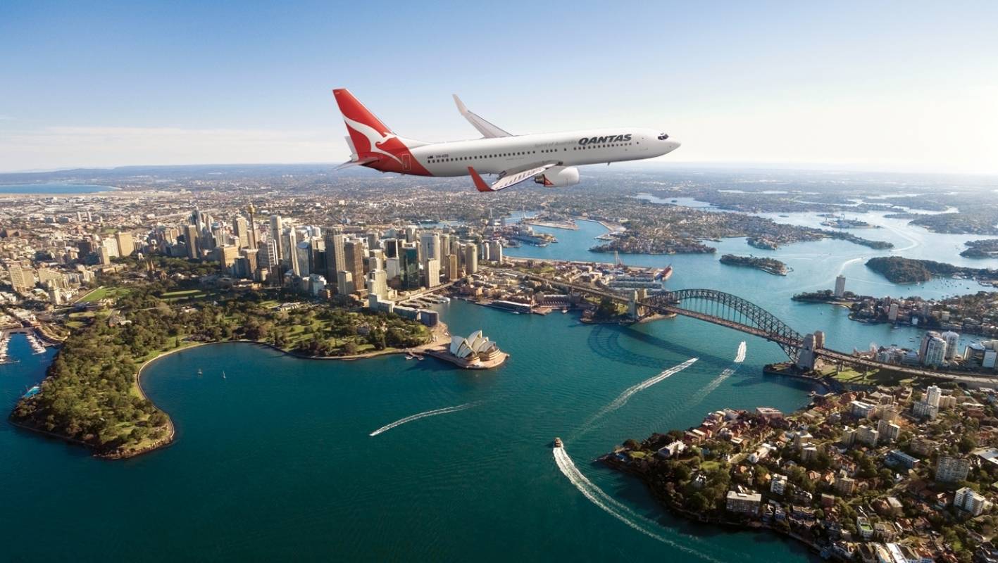 Qantas Plane over Sydney