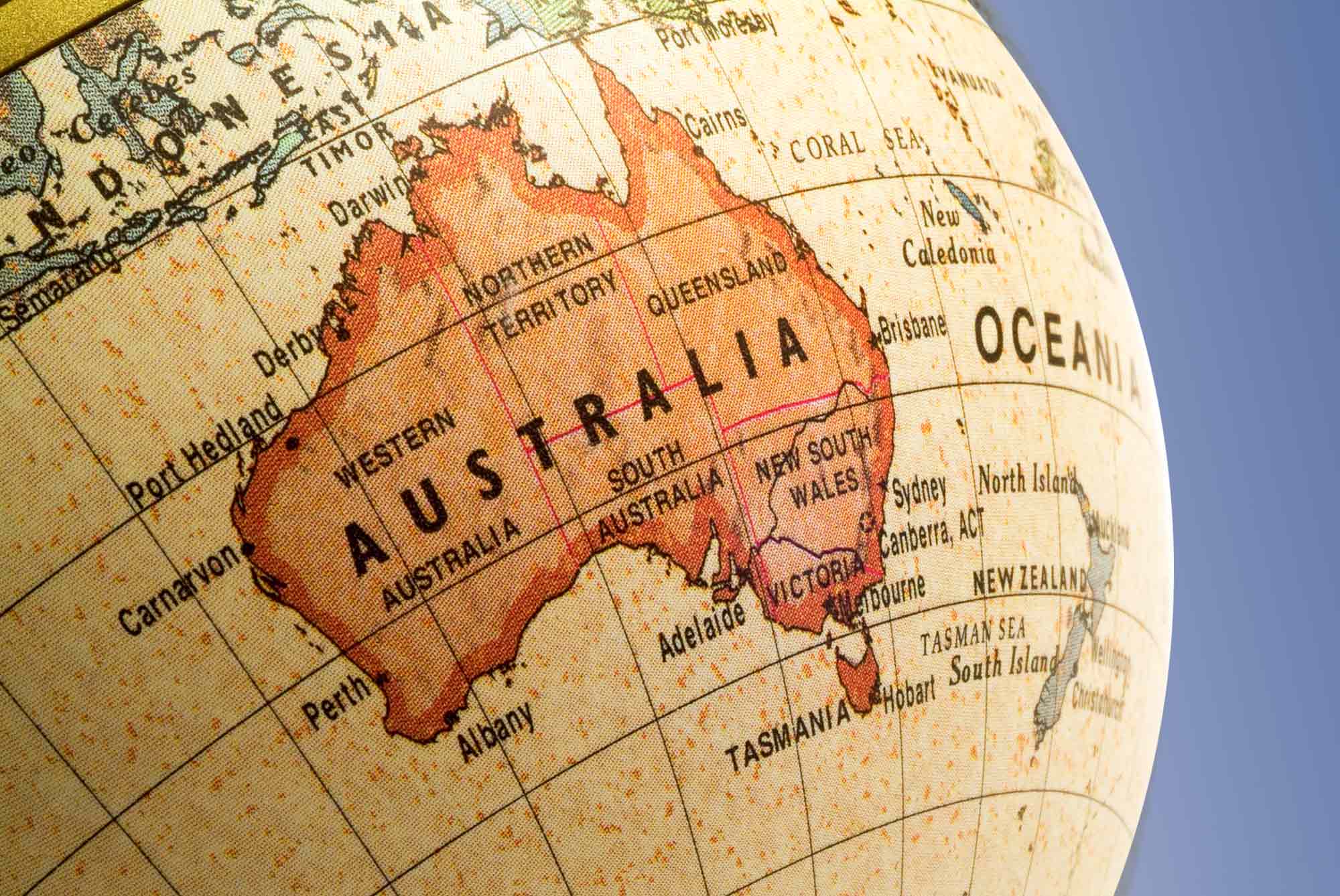Australia on map