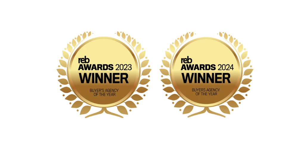 a pair of gold awards logos