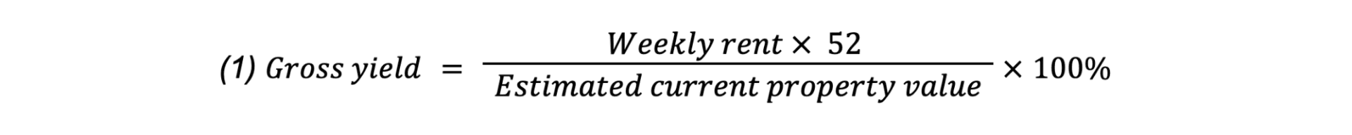 Granny flat - gross yield